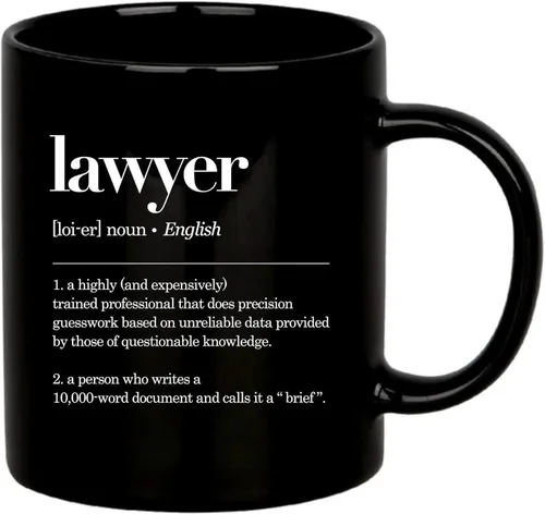 Taza con definición de abogado, regalos de abogado, estudiantes de derecho, regalos de graduación para nuevos abogados, vasos de cerámica, 11 onzas,