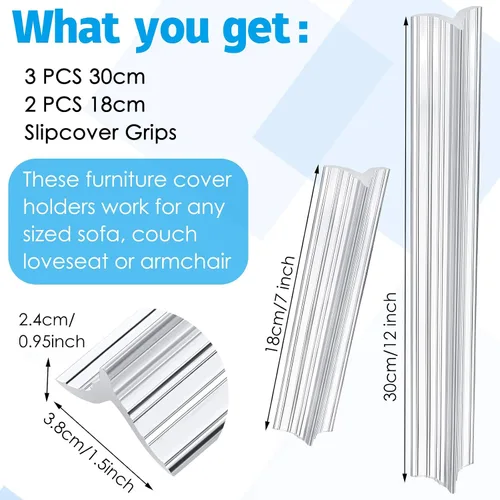 Miniatura 2 de Jetec 5 fundas de sofá de 12 pulgadas y 7 pulgadas, agarre antideslizante para cojines seccionales, fundas de sofá seccionales para sofá, sillones