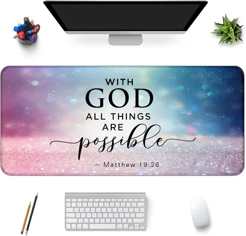 Miniatura 20 de Alfombrilla de Escritorio, Alfombrilla Grande para Ratón 35''×15.6'' XXL Extendida para Gaming con Base Antideslizante Bordes Cosidos Alfombrilla