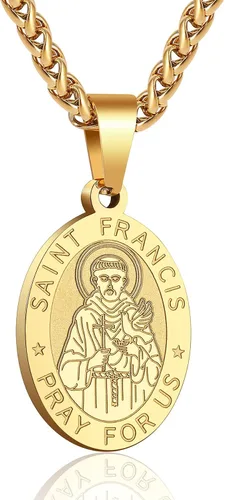 Miniatura 162 de P. BLAKE Collar ovalado de San Cristóbal, Miguel, José, Jude/Virgen María/José/Francisco/Patrick/Anthony/Benedict/Thomas para hombres y mujeres