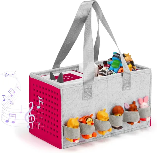 Estuche de transporte para Toniebox Tonies Starter Set y reproductor de audio, tela de fieltro, bolsa de almacenamiento portátil para niños, Rosa