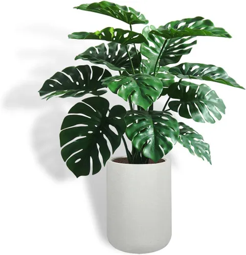 Miniatura 16 de CG Hunter Árbol de filodendro sintético, soporte de árbol artificial de alta calidad para interiores, 3 pies de alto, hojas realistas y tronco