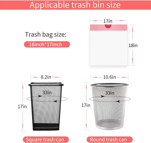 Miniatura 2 de KONE - Bolsas de basura pequeñas, 192 unidades, 4 galones, con cordón, extragruesas, bolsas de basura de plástico para baño, dormitorio, oficina