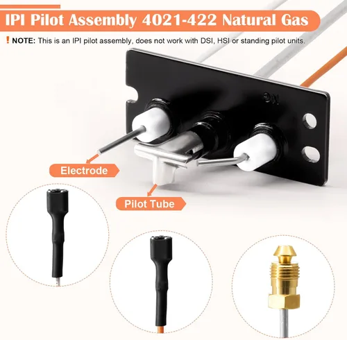 Miniatura 2 de Hiorucet 4021-422 Conjunto piloto para calefactor, piezas de chimeneas Heat N Glo y Quadra-Fire Chimeneas, Heatilator ND4236I, ND4236IL, ND3630I