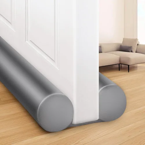 MAXTID - Topes dobles para puertas protectores de corrientes de aire, tope resistente, ajustable, color gris para puertas y ventanas de 36 pulgadas,