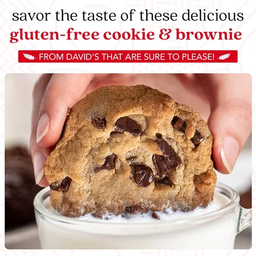 Miniatura 6 de Galletas de chocolate con chispas sin gluten y brownies de DAVID'S COOKIES - Postres de panadería gourmet ideales para un delicioso regalo de comida