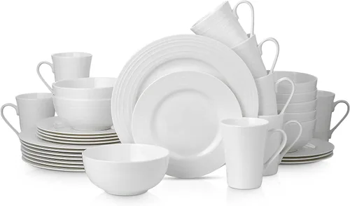 Miniatura 17 de Stone Lain Alexandria - Juego de vajilla de 16 piezas de porcelana china, blanco
