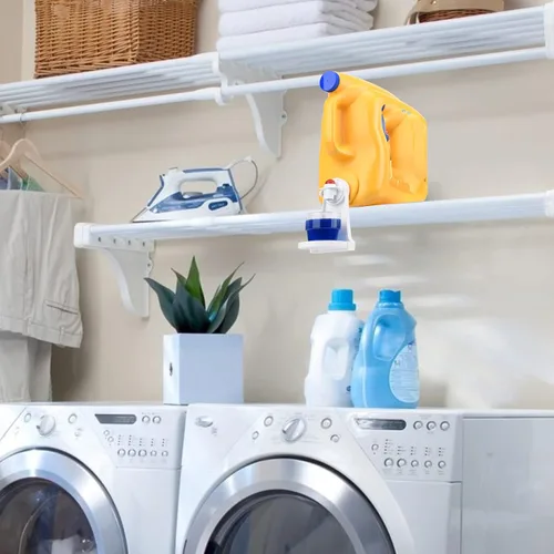 Miniatura 6 de Portavasos para detergente para ropa, colector de goteo de suavizante de tejido, se sujeta firmemente a los picos de las botellas, mantiene