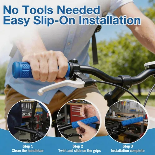 Miniatura 6 de 4 pares de manillar de bicicleta Agarraderas de seta para BMX/MTB/Road Mountain Bikes Azul