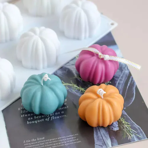 Miniatura 5 de EchoDone Molde de silicona para calabaza, 6 cavidades, molde para hornear cupcakes, bandeja de mousse, moldes para decoración de pasteles de cocina