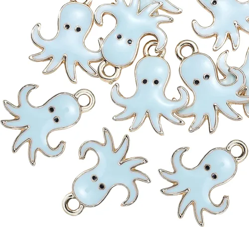 Miniatura 12 de DanLingJewelry 100 dijes de destello blanco esmaltado, dijes de relámpago para hacer joyas 100pcs-Flash Blanco