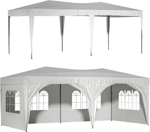 Miniatura 13 de KELRIA Tienda de campaña para exteriores de 10 x 30 pies, tienda de campaña para fiestas, bodas, cumpleaños, con 5 paredes laterales extraíbles