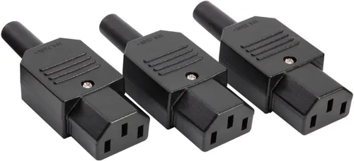 Miniatura 6 de Uxcell AC250V 10 A 3Terminals Panel Mount IEC320 C14 Enchufe C13 Plug conector adaptador, 3 piezas