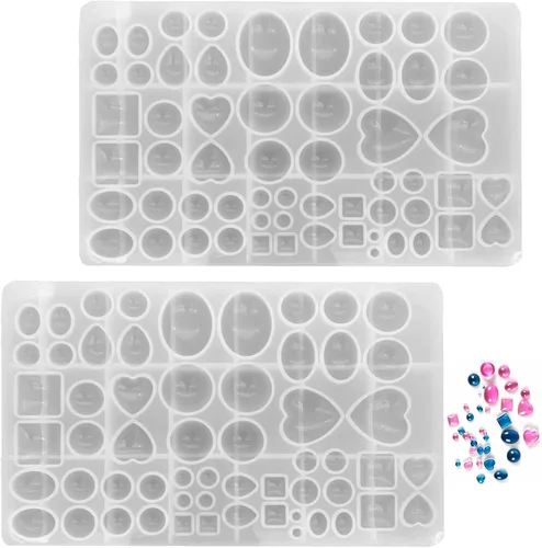 Miniatura 14 de Molde de silicona de 2 piezas en forma de corazón, molde de fundición para joyería en forma de corazón de tamaño mixto para hacer aretes y proyectos