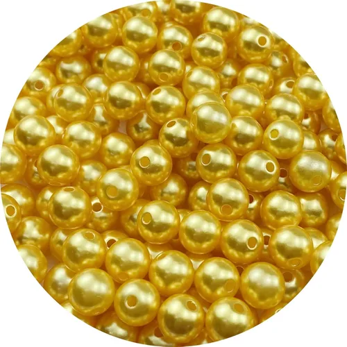 Miniatura 55 de 100 cuentas de perlas para manualidades, perlas de resina de 0.47 pulgadas para hacer joyas, cuentas redondas a granel con agujero para collares