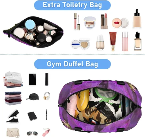 Miniatura 4 de Monarch Butterfly Flower Bolsa de viaje deportiva para hombres y mujeres, bolsa de gimnasio con compartimento para zapatos y correa para el hombro