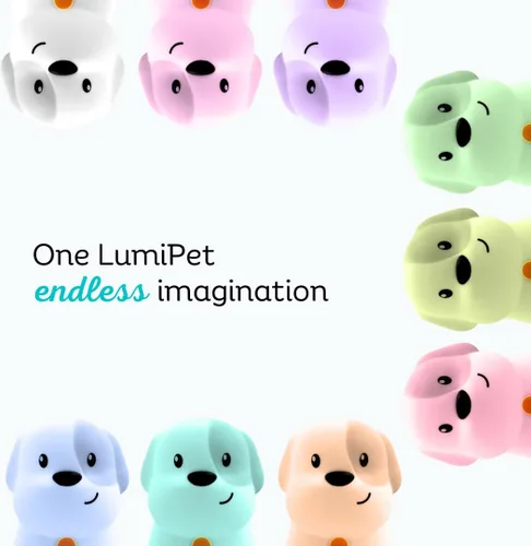 Miniatura 7 de Lumipets Pepper The Puppy Dog - Luz nocturna de silicona blanda para niños Bonita luz nocturna con control remoto y control táctil