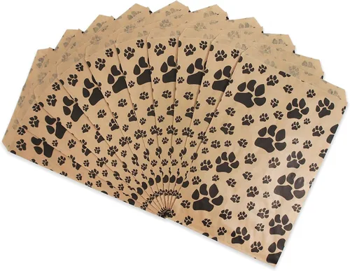 Miniatura 8 de CuteBox Pawprint - Bolsas de regalo de papel plano de estraza (100 unidades (6 x 9 pulgadas) para manualidades, recuerdos de fiesta, venta al por