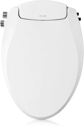 Brondell Asiento de inodoro de bidé, Swash Ecoseat no eléctrico, se adapta a inodoros alargados, color blanco, doble temperatura, sistema de