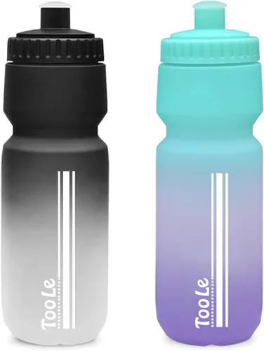 Miniatura 10 de Botella de agua para bicicleta, botella de agua exprimible para ciclismo, a prueba de fugas, sin BPA, con escala de capacidad con tapa superior