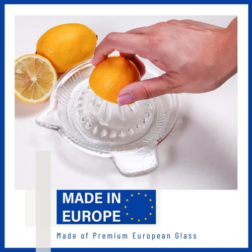 Miniatura 2 de Exprimidor de limón de vidrio, naranja, exprimidor manual de pomelo, exprimidor de cítricos pequeños, extractor manual de mano con mango y boquilla