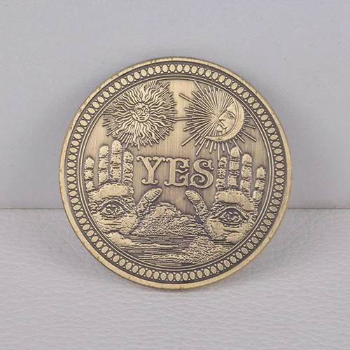 Miniatura 6 de Moneda de Desafío, Moneda de adivinación sí, no (bronce)