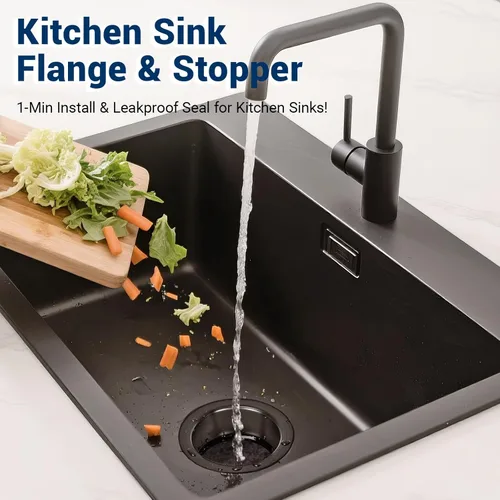 Miniatura 7 de Tapón de brida para fregadero de cocina ORB – Brida universal para eliminación de basura para adaptarse a orificio de drenaje estándar de fregadero