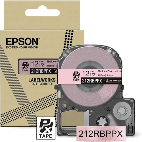 Miniatura 9 de Epson LABELWORKS 212RBBPX Cartucho de Cinta PET (Poliéster) Genuino - Cinta de Etiquetadora de Diseño para Artesanía en Cinta Negra sobre Azul