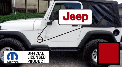 Miniatura 4 de 97-06 TJ Fender Small Jeep Side Logo Graphic para Jeep Wrangler TJ (1997-2006) (juego de 2) SJ3Y6 Baby Pink