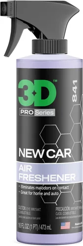 Ambientador 3D con aroma nuevo para auto – Botella de spray de 16oz – Fórmula duradera, no tóxica y a base de agua con aceites orgánicos – Seguro