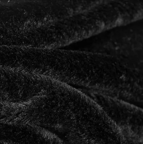The Yard - Tela de pelo corto de pelo sintético de oso (negro), 0.5 pulgadas
