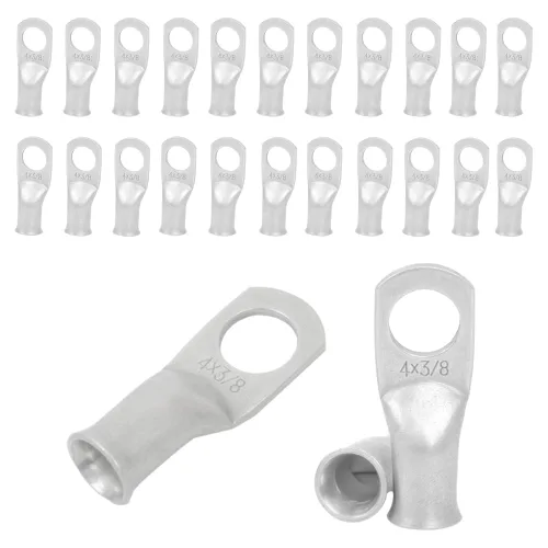 Miniatura 43 de 2/0 AWG 5/16" Stud (25 piezas), terminal de anillo de batería resistente, conectores de calibre 00, lengüetas de alambre de cobre 2/0, terminales