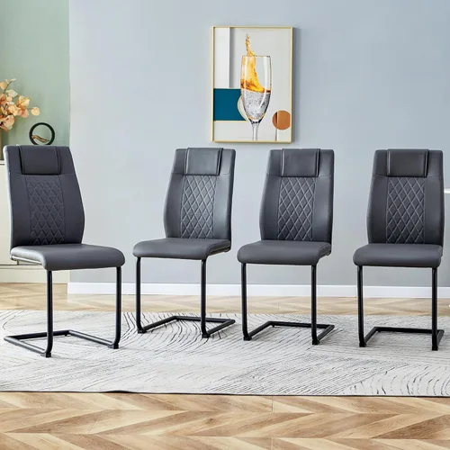 Miniatura 26 de Dining Chairs Set of 6,Kitchen Chairs with Leather Cushions,Modern Dining Chairs with Gold Metal Frame,Dinner Chairs for Kitchen & Dining Room and