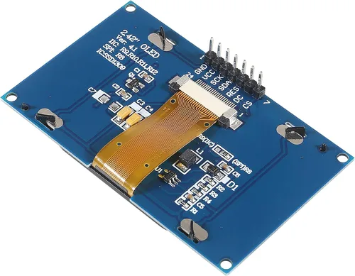 Miniatura 7 de 2 unids 2.42 pulgadas 128x64 OLED LCD módulo SSD1309 7 Pin SPI/IIC I2C interfaz serie para Arduino UNO R3 (luz azul)