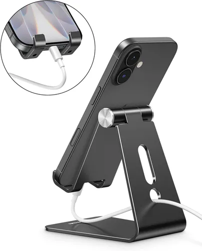 Miniatura 6 de OMOTON Soporte ajustable para teléfono celular, base soporte para teléfono de escritorio de aluminio C2, compatible con iPhone 15, 14, 13, XS, XR, 8