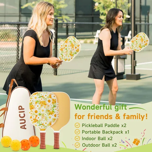 Miniatura 6 de Palas de Pickleball, juego de 2 palas de pickleball aprobadas por USAPA, lindas palas de pickleball de núcleo de nido de abeja de polipropileno