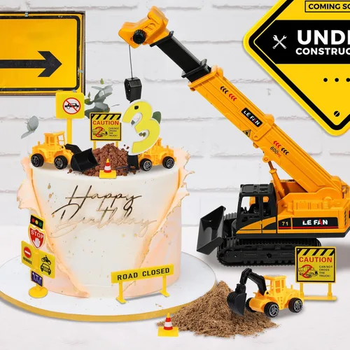 Miniatura 2 de RAYNAG Juego de 16 Piezas de Vehículos para Decoración de Pastel de Construcción, Decoración de Pastel de Construcción, Suministros para Fiesta