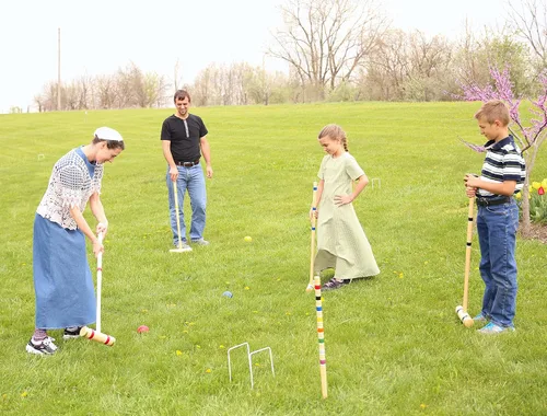 Miniatura 8 de Juego de Croquet Deluxe para 8 jugadores con bolsa de transporte (ocho asas de 28 pulgadas)
