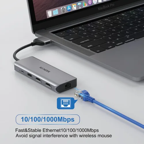 Miniatura 7 de MacBook Pro - Estación de acoplamiento para MacBook Pro, adaptador HDMI para MacBook Pro, adaptadores USB C 9 en 1 para MacBook Pro Air Mac HDMI