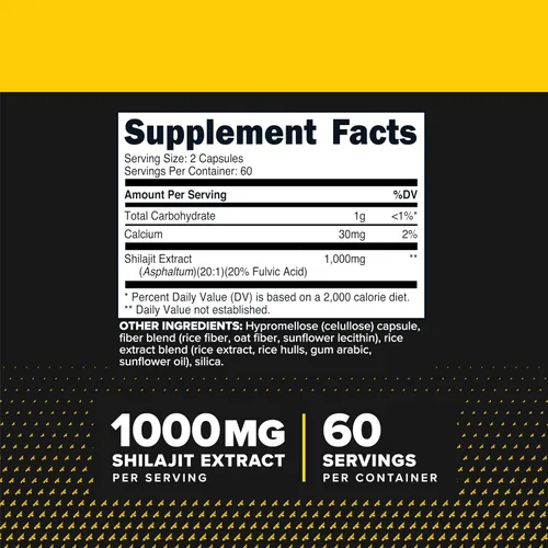 Miniatura 2 de Primaforce Shilajit 120 cápsulas (1000 mg) - con ácido fúlvico natural, 60 porciones