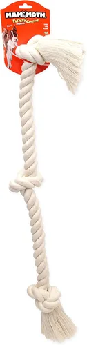 Miniatura 3 de Flossy Chews - Tirón de cuerda de 3 nudos, 100% algodón, color blanco, XL, 36 pulgadas