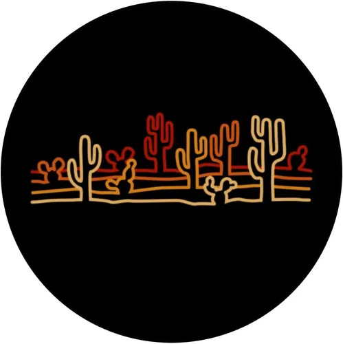 Miniatura 3 de Desert Cactus Minimalista Retro Línea Naranja Arte Salvaje Oeste PopSockets Estándar PopGrip