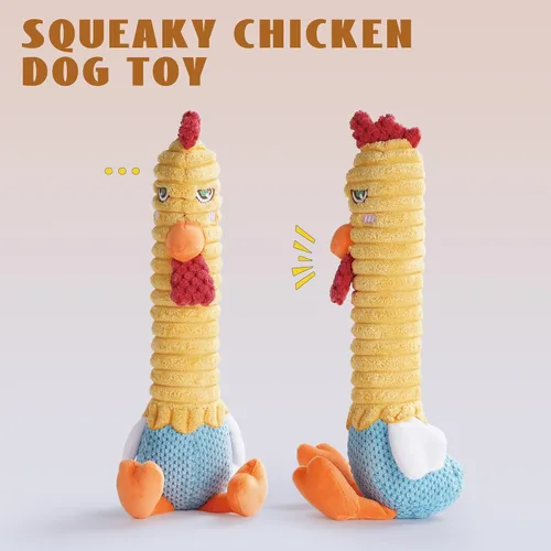 Miniatura 2 de Nocciola Juguetes para perros 3 en 1 Rasga y Revela Pollo, Juguetes Sorpresa en el Interior - Juguetes de Peluche Chirriantes y Arrugados