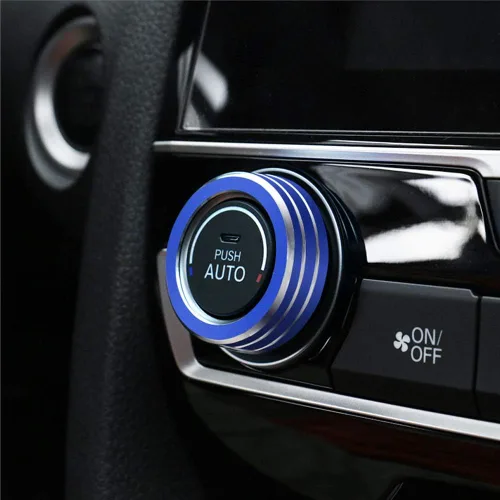 Miniatura 5 de 2 botones de aluminio para interruptor de CA, cubierta de aire acondicionado, control de clima, perilla de anillo para Honda 10ª generación Civic
