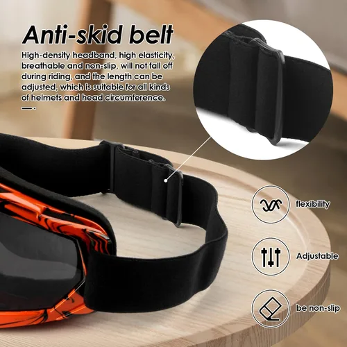 Miniatura 6 de Gafas de motocicleta ATV para motocross, para bicicleta de tierra, antiarañazos, UV400, protección para los ojos, gafas para todoterreno