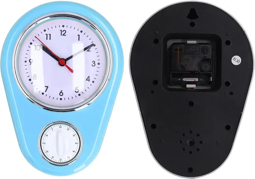 Miniatura 8 de Reloj de pared de 9 pulgadas, temporizador de cocina retro, temporizador de pared de cuenta regresiva de pared, reloj de pared de cocina, mini reloj