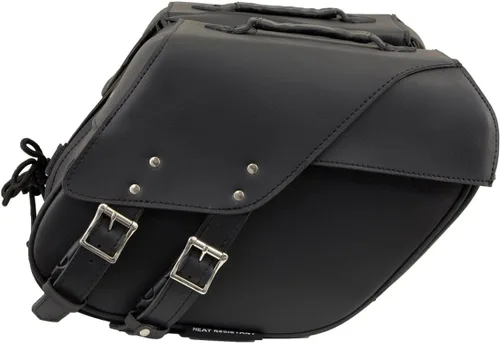 Miniatura 6 de Milwaukee Leather SH66901ZB - Alforjas medianas de PVC negro con 2 correas, colocación por encima, con ribetes reflectantes - Talla única