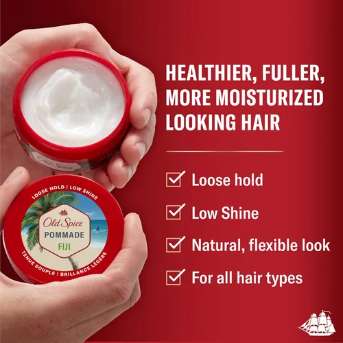 Miniatura 7 de Old Spice Fiji - Champú y acondicionador 2 en 1 (21.9 onzas líquidas, paquete de 2) + pomada (2.22 onzas, paquete de 2) paquete, sujeción flexible