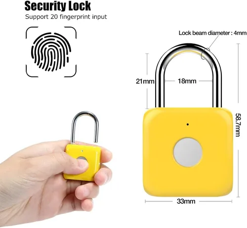 Miniatura 4 de Candado de huella digital eLinkSmart para casillero de gimnasio con aplicación para teléfono iOS, cerradura de combinación sin llave de metal
