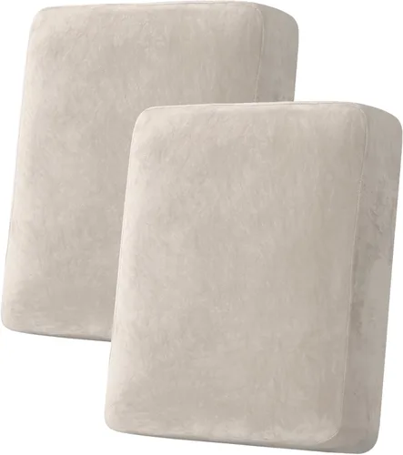 Miniatura 112 de H.VERSAILTEX - Funda de terciopelo elástica y afelpada para protección de cojines de sofá biplaza, silla o sofá, 2 piezas, tamaño grande, color gris